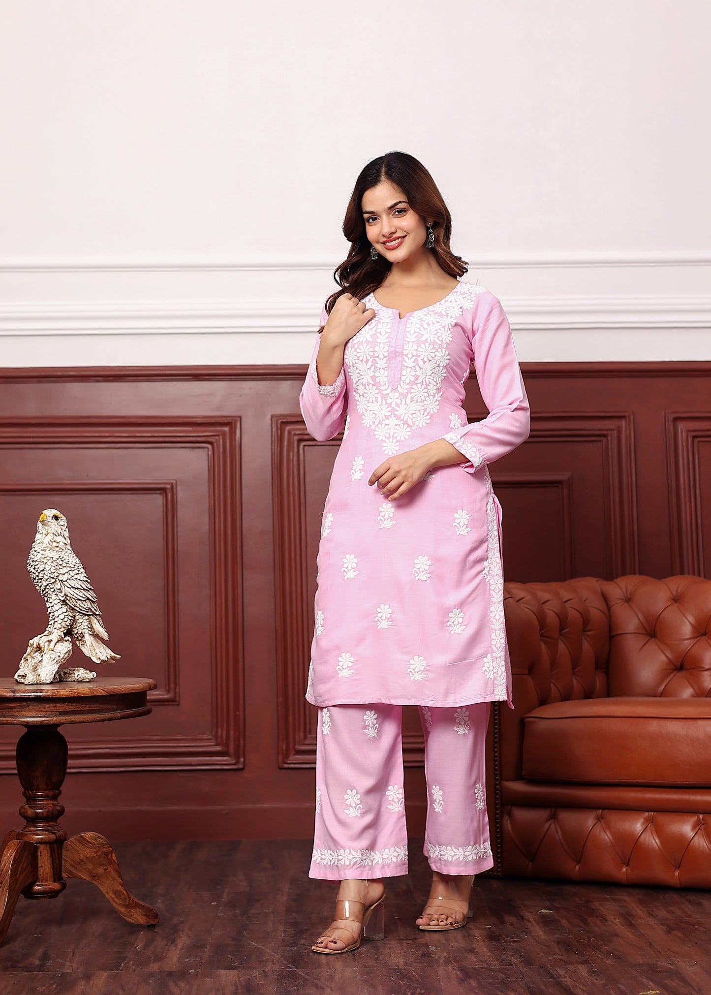 BABY PINK New colours in our best seller chikankari Plazzo set
