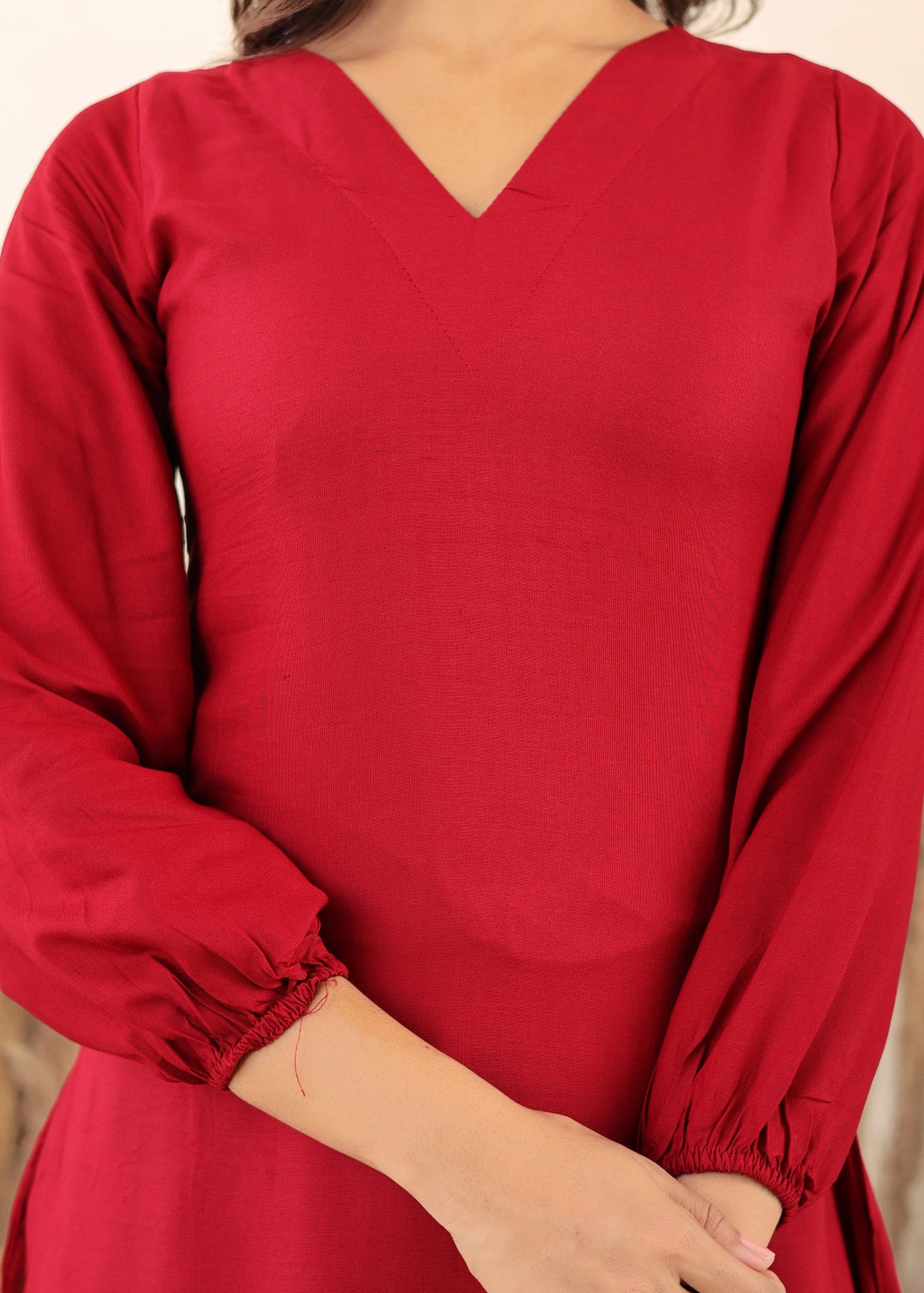 Maroon Rayon Chikankari Kurta Palazzo Set For Women