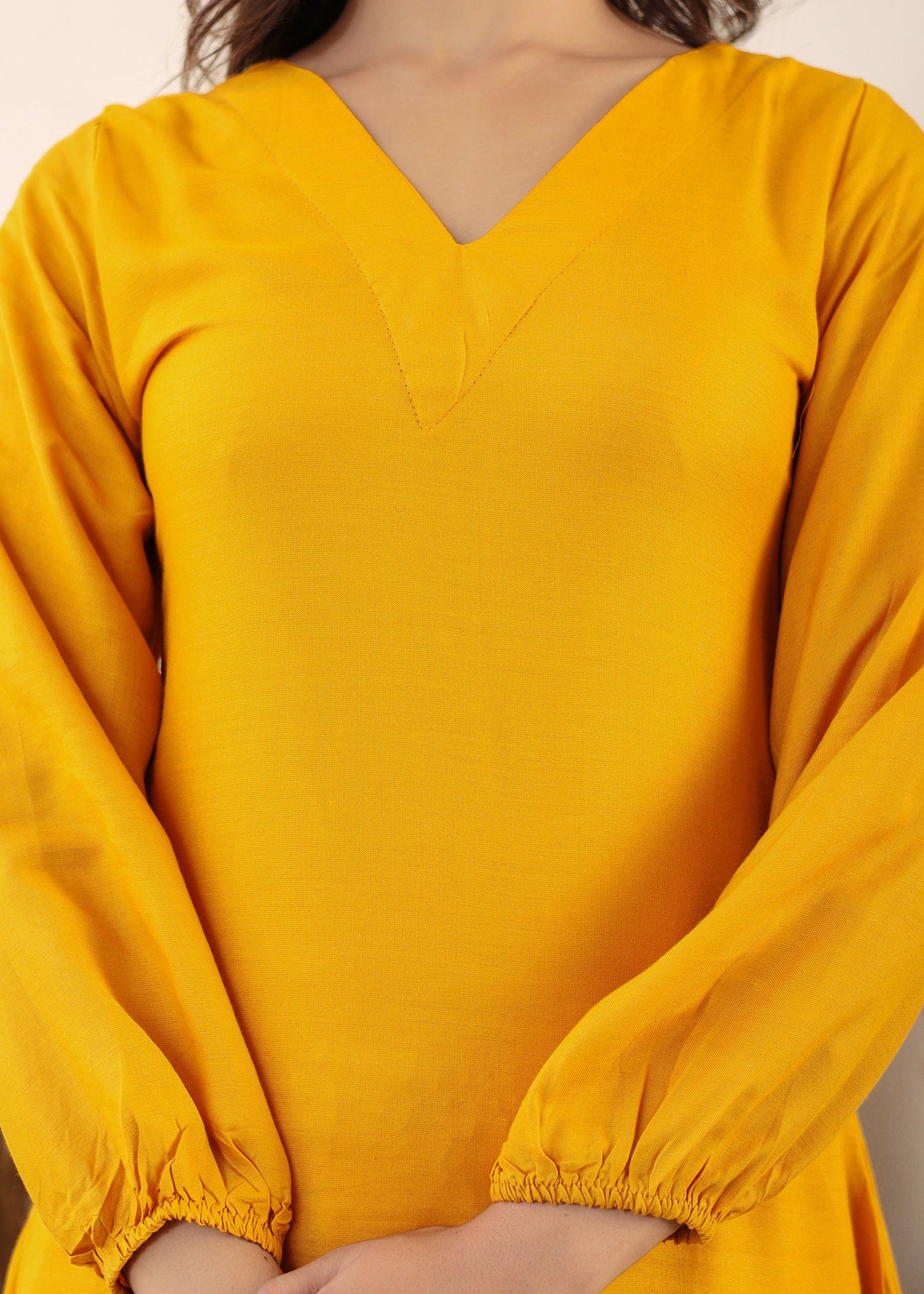 Yellow Rayon Chikankari Kurta Palazzo Set For Women