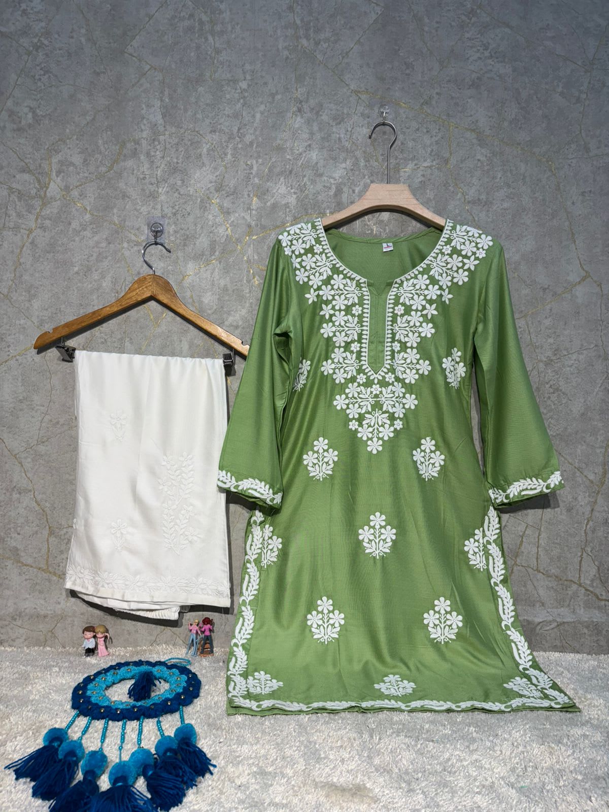 Pista Rayon Kurti And Plazzo Set For Women