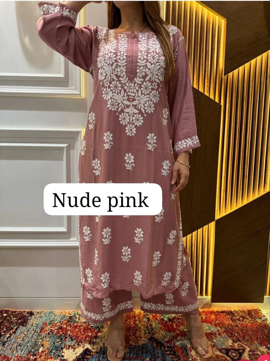 Misty Rose Regular Kurta Set For Women