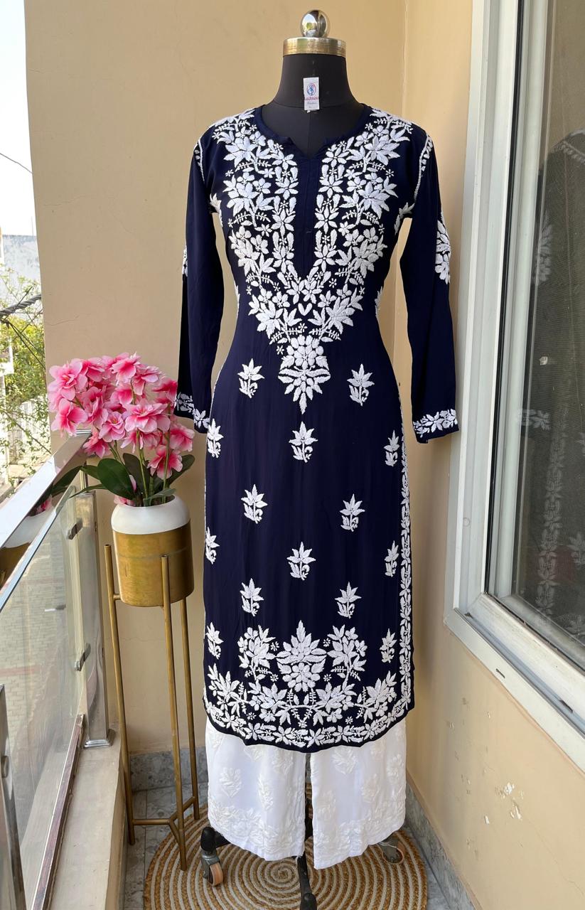 Blue Kurti With Plazo For Women