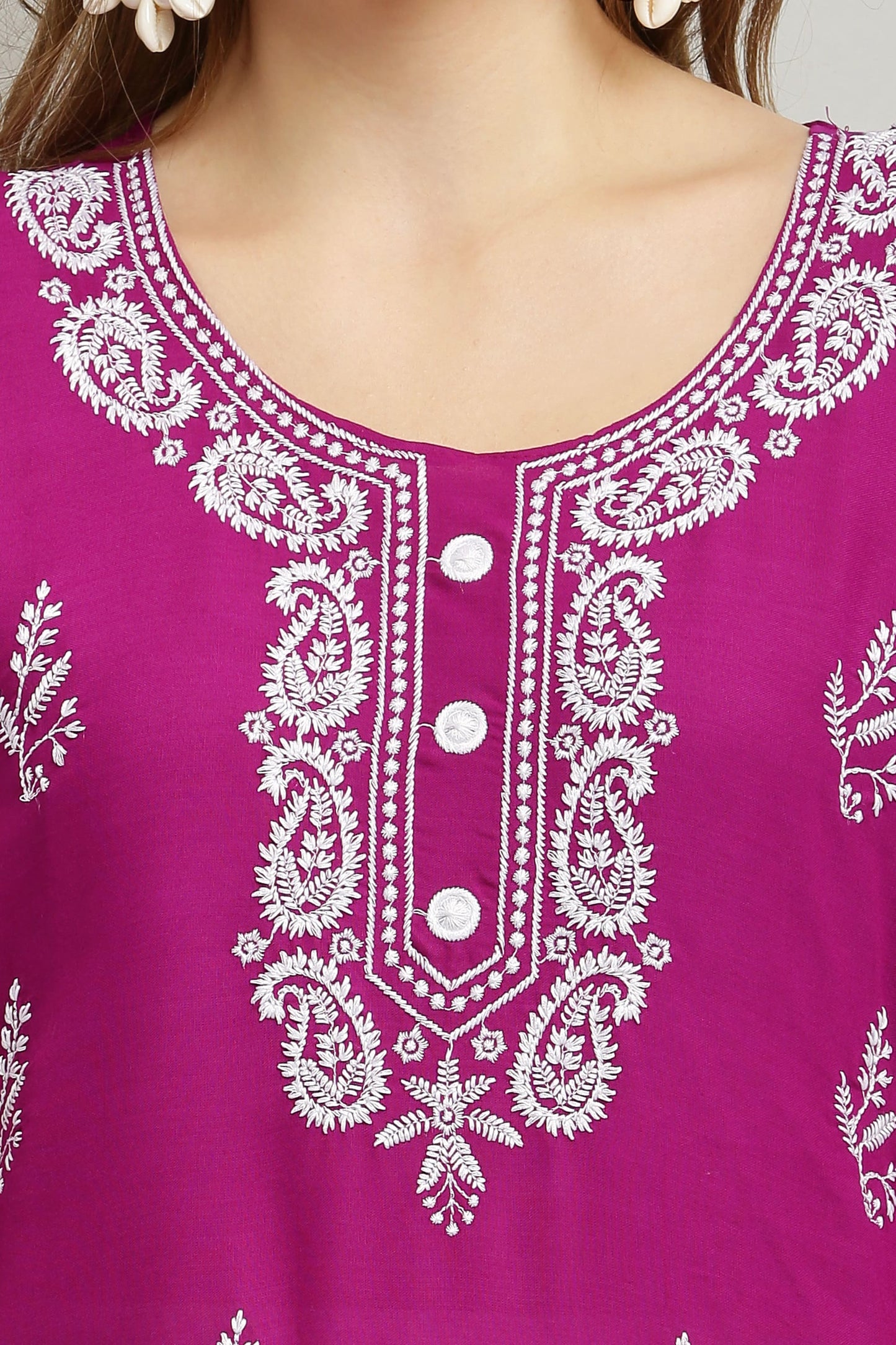 Purple Rayon Kurti With Dupatta And Bottom Wear 3 Piece Set For Women