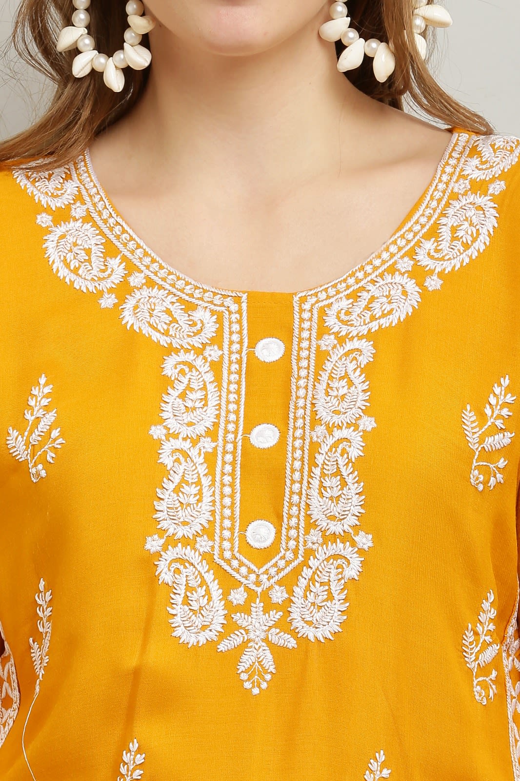 Yellow Rayon Kurti With Dupatta And Bottom Wear 3 Piece Set For Women