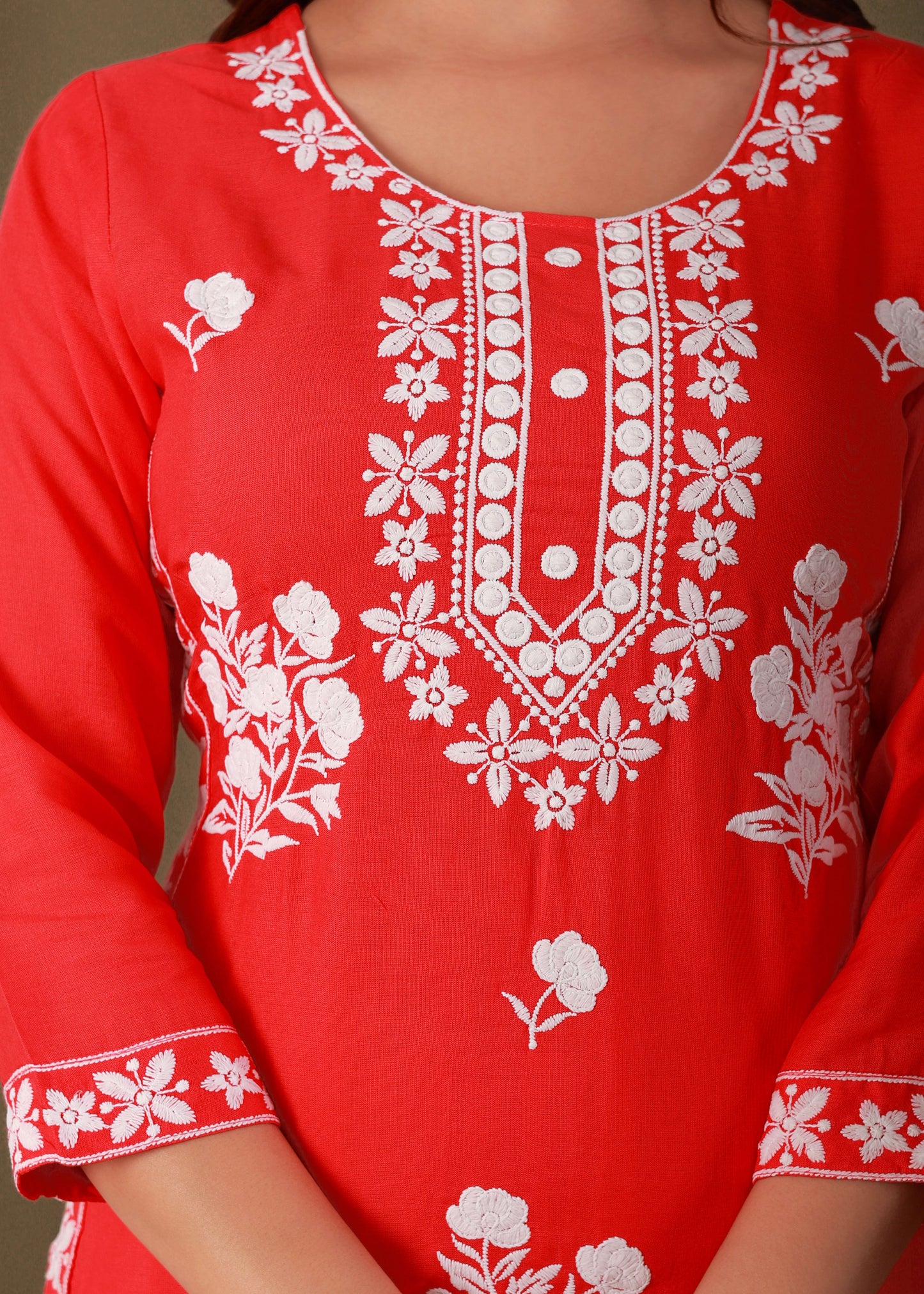 Gajari Rayon Embroidered Kurta, Pant With Dupatta Set For Women