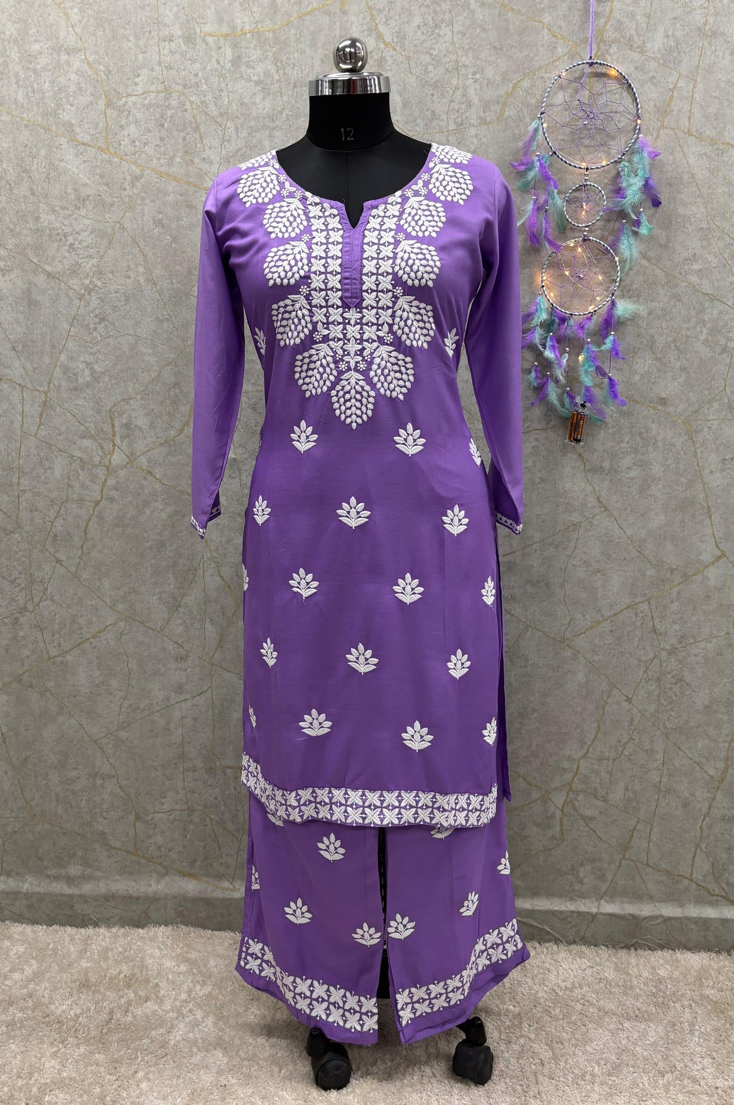 LIGHT PURPLE kurti and plazzo set