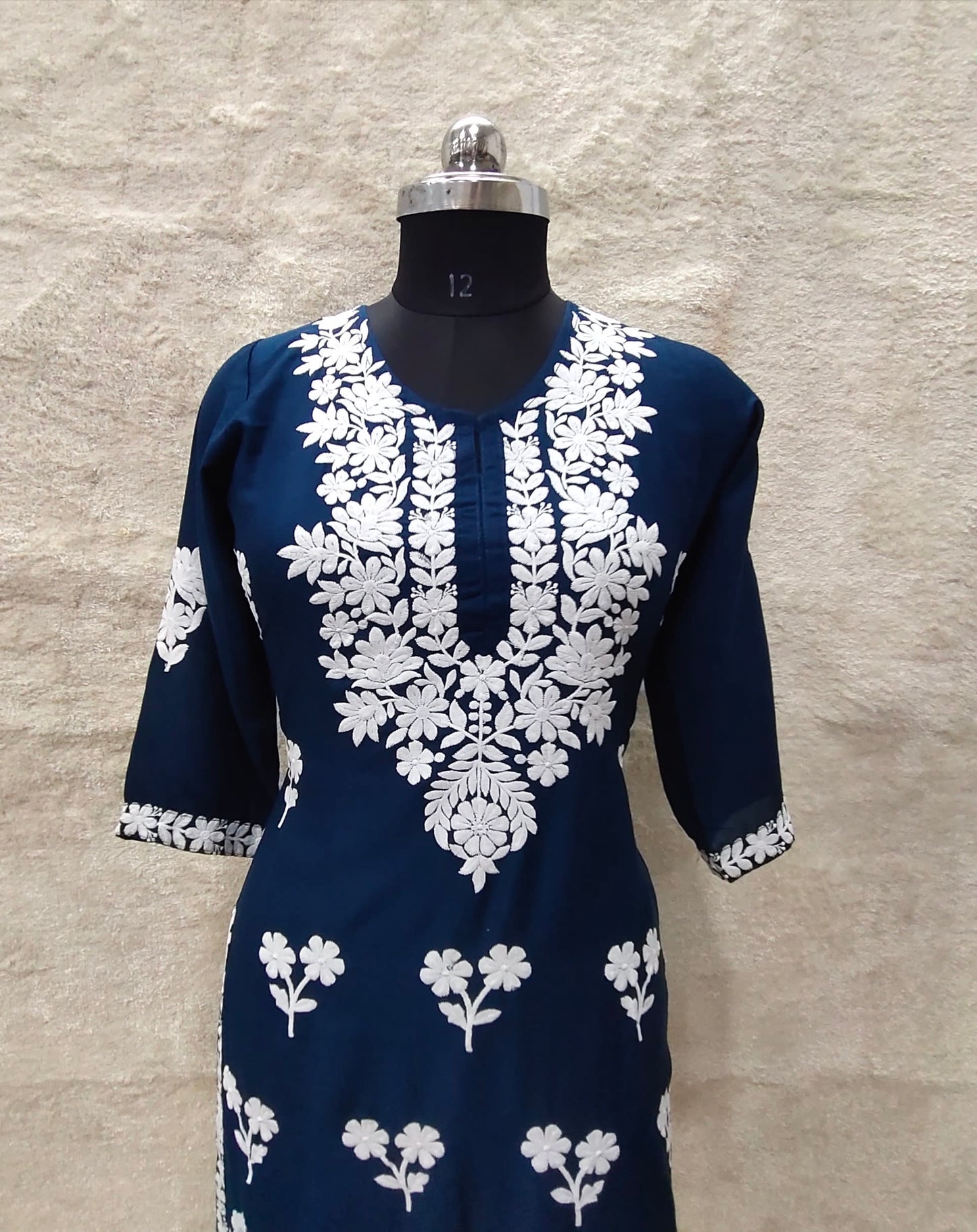 D BLUE Womens Indian Model Kurti Beautiful work Entice Wear