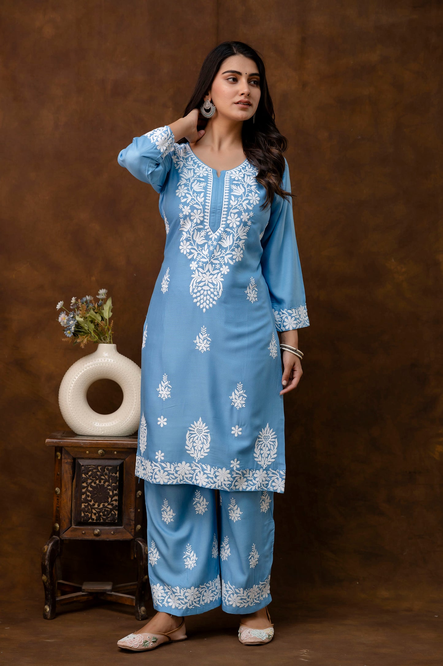 D SKY Women's Elegent Kurti set | Kurti Plazo Set