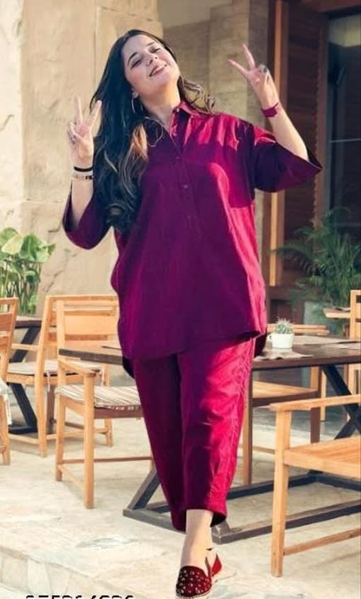 MAROON REDISH BAGGY 2 PIECE SUIT