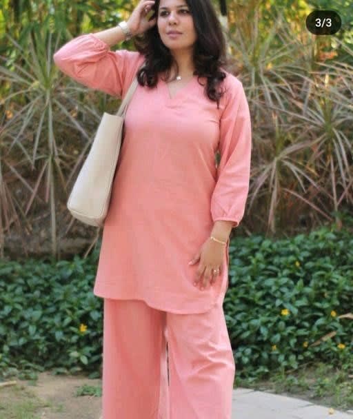 PEACH Beads N Stones Charming Women Kurti Pant Set