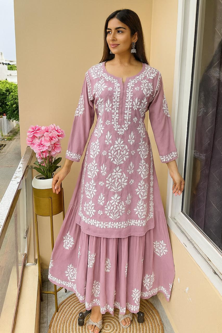 PYAZI NEW STYLISH KURTA AND SARARA SET