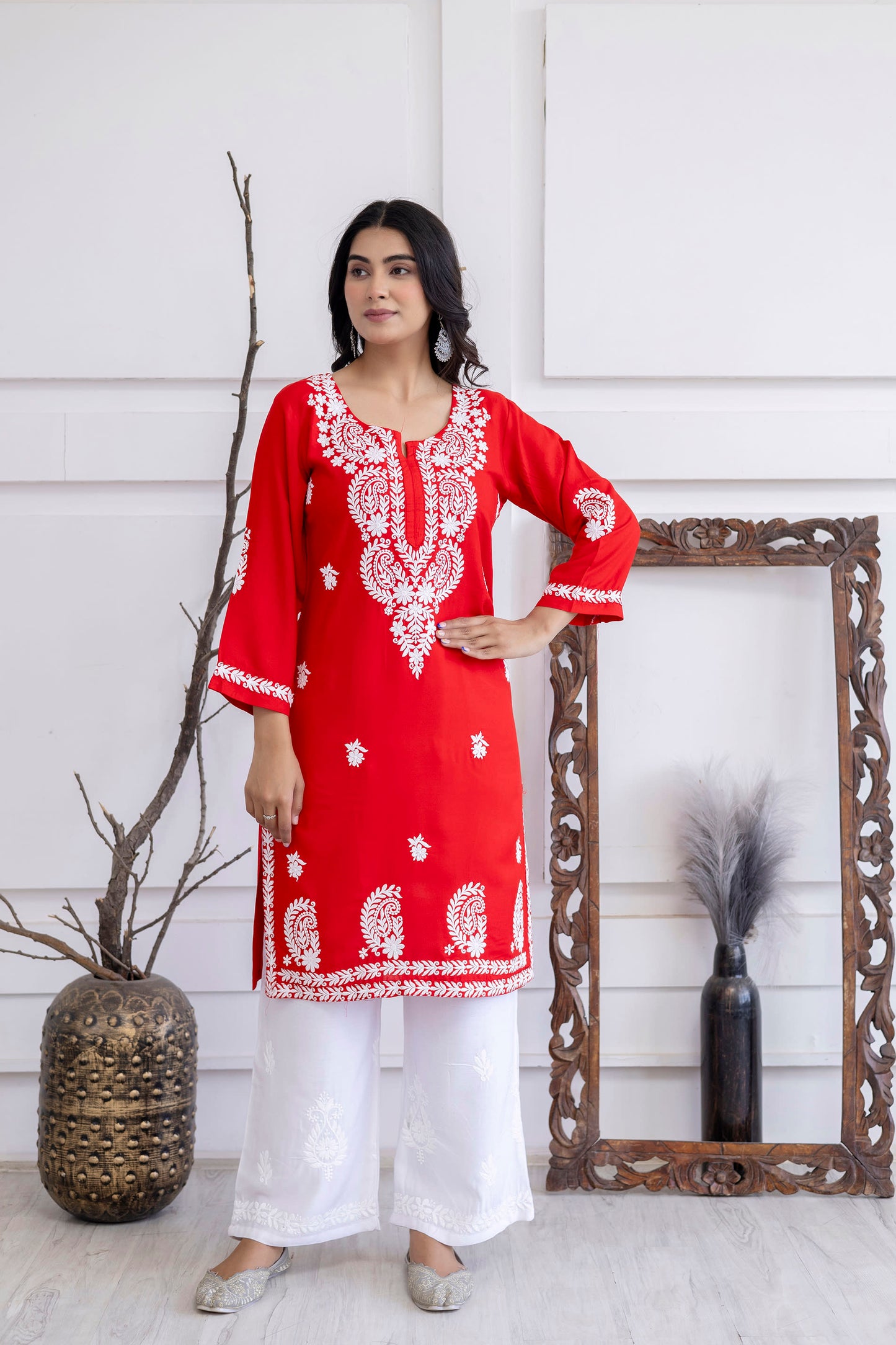 RED Trendy Fashionable kurtis