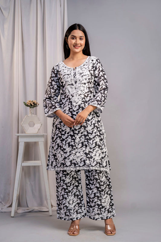 BLACK Beautiful Two Peice Cotton Set