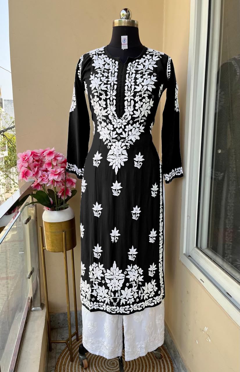 BLACK Kurti With Plazo For Women