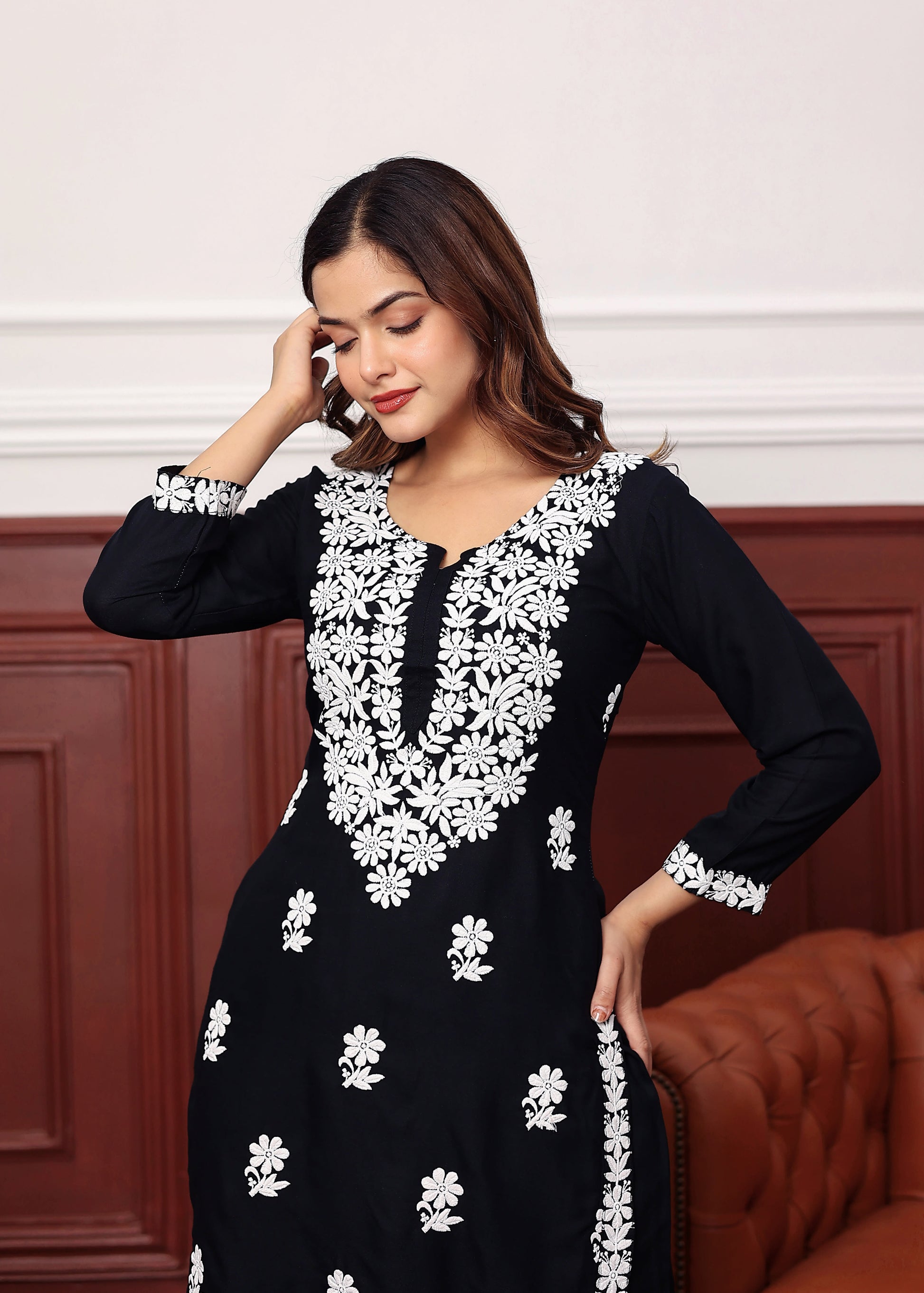 BLACK New colours in our best seller chikankari Plazzo set