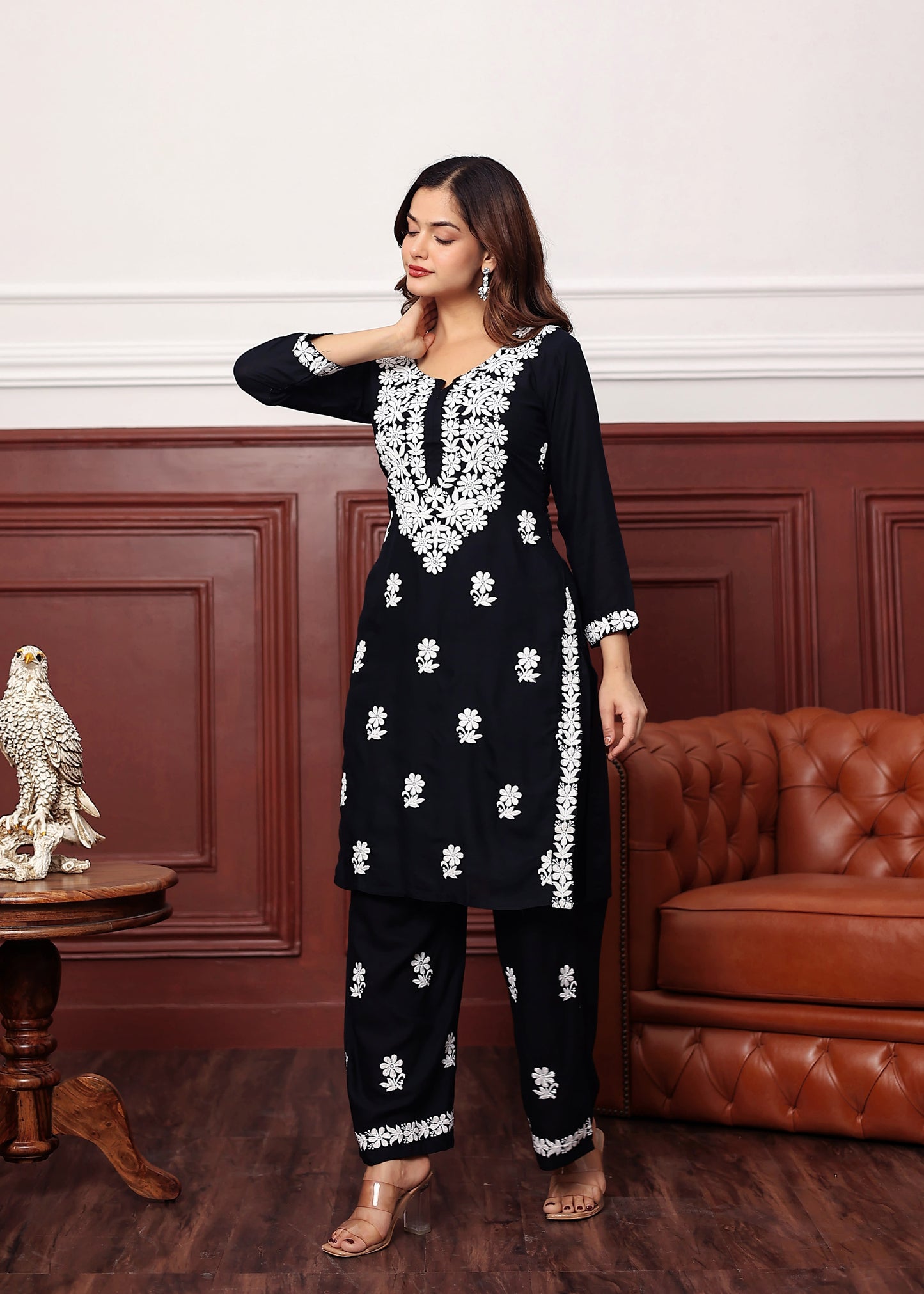 BLACK New colours in our best seller chikankari Plazzo set