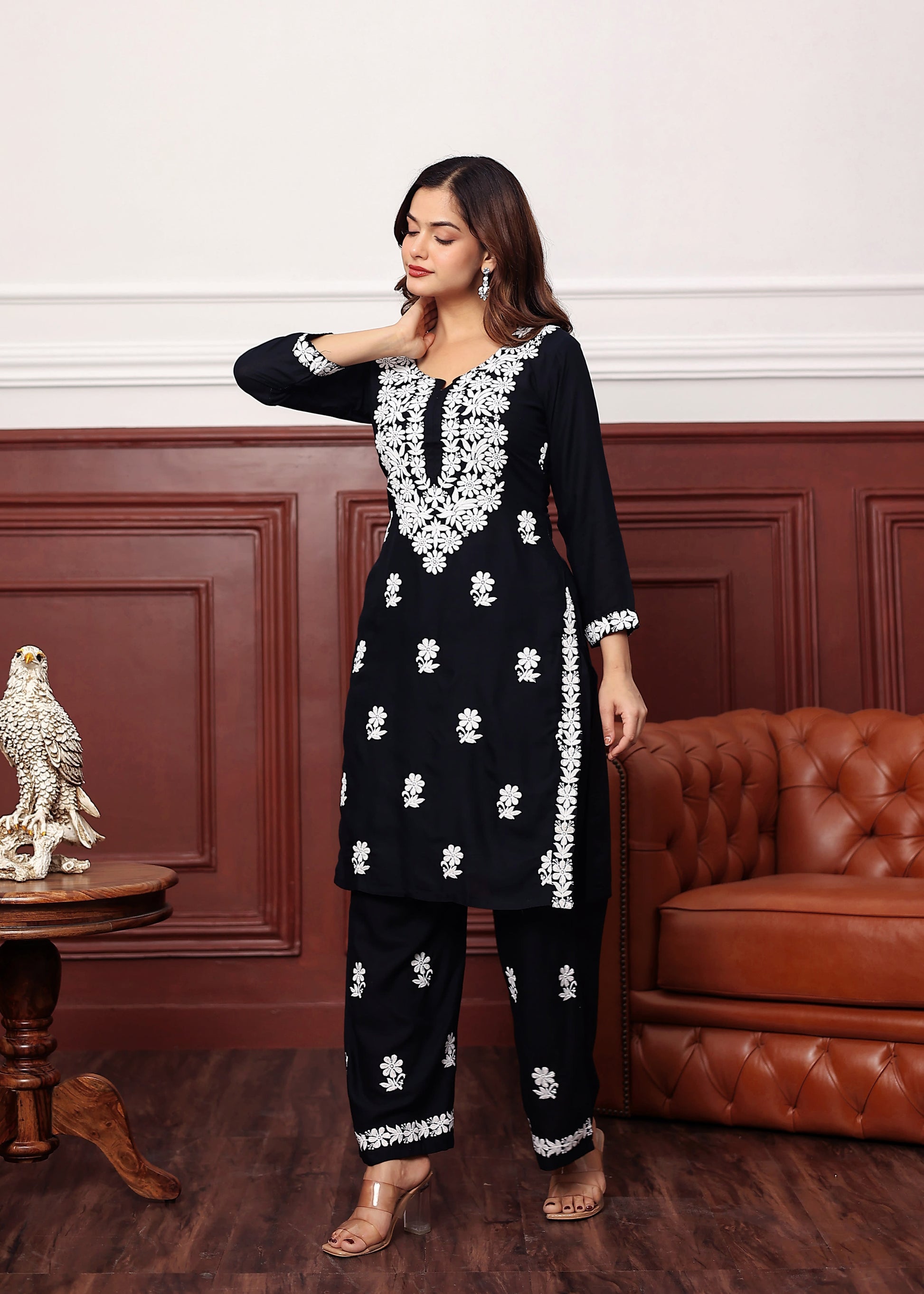 BLACK New colours in our best seller chikankari Plazzo set