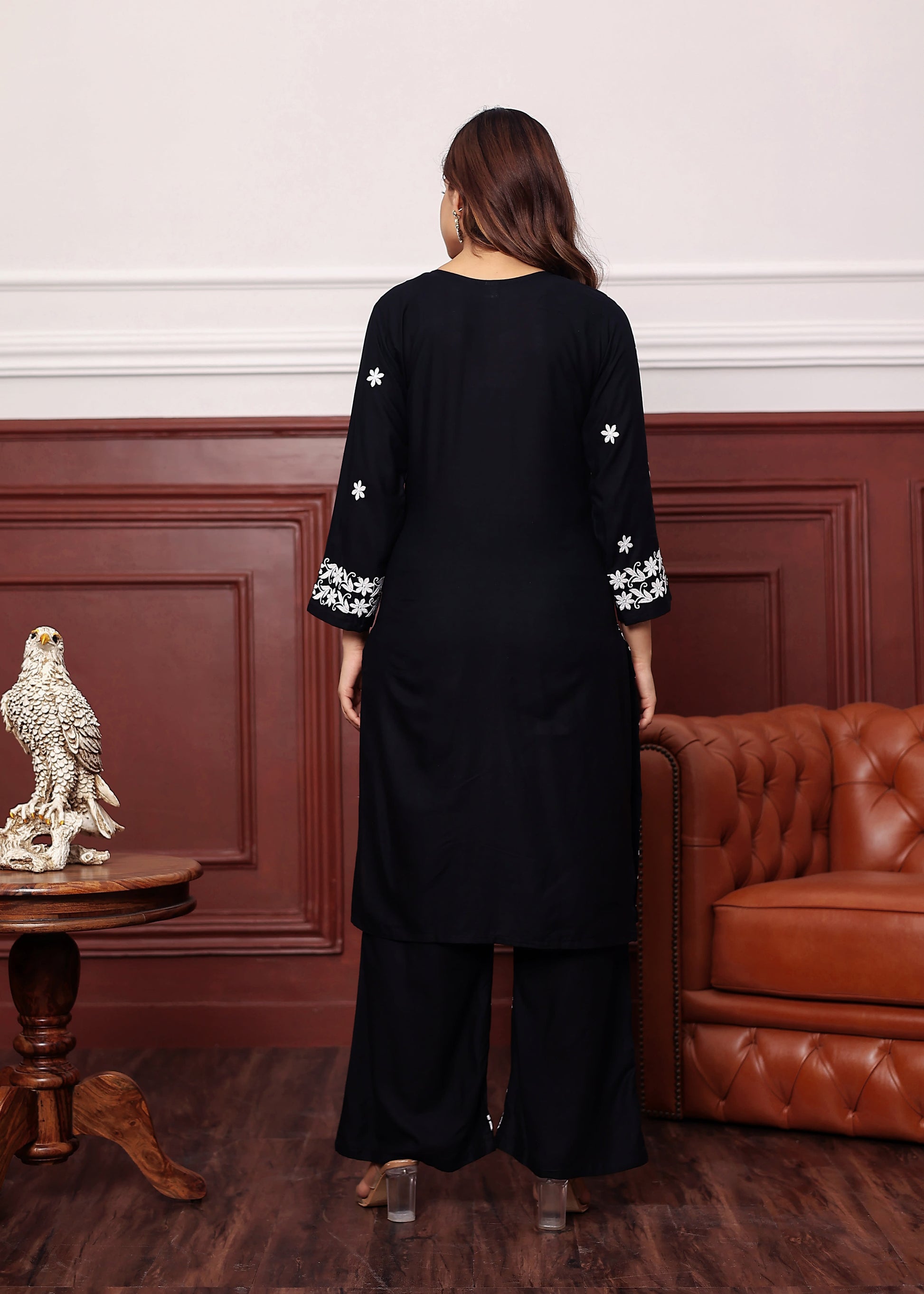 BLACK Premium Rayon Kurti Plazo Set