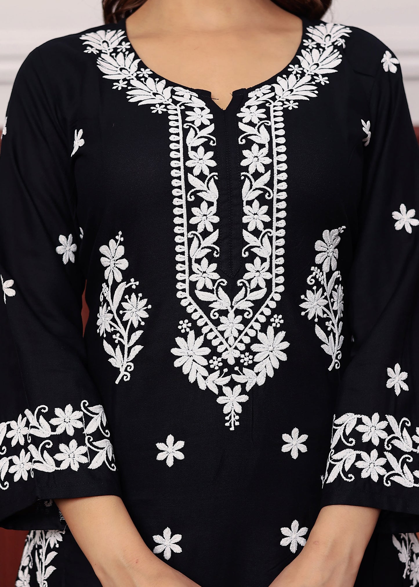 BLACK Premium Rayon Kurti Plazo Set