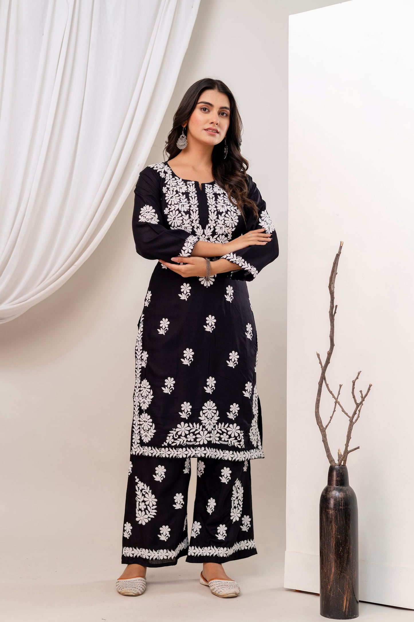 BLACK Trendy Kurti Set For Women.