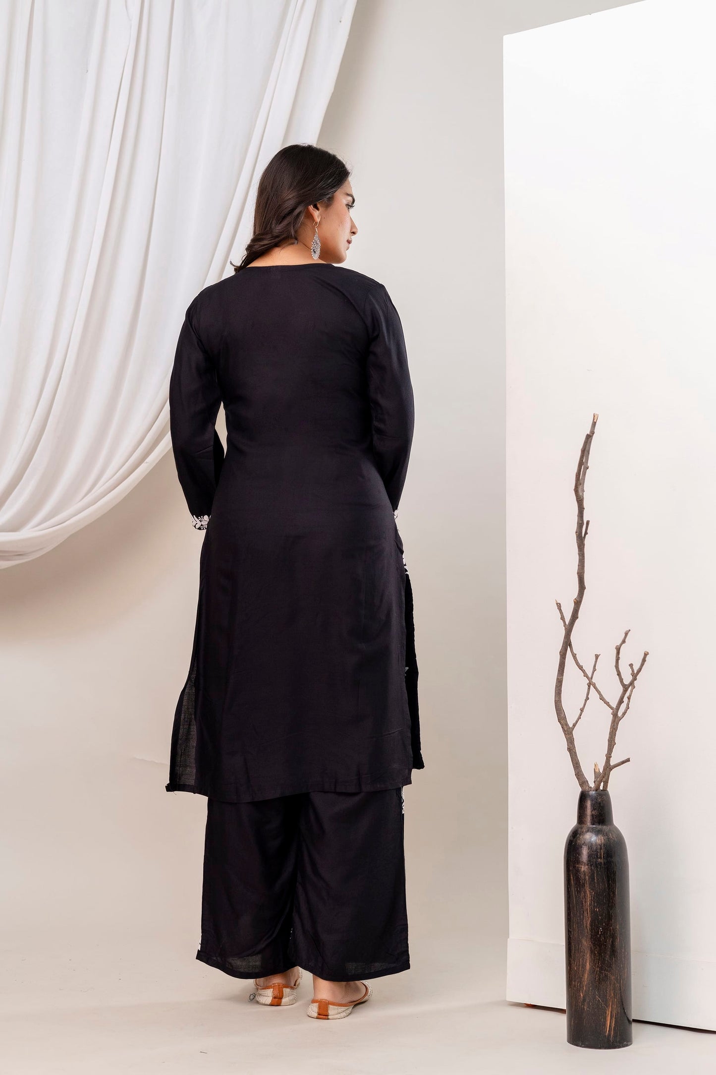 BLACK Trendy Kurti Set For Women.