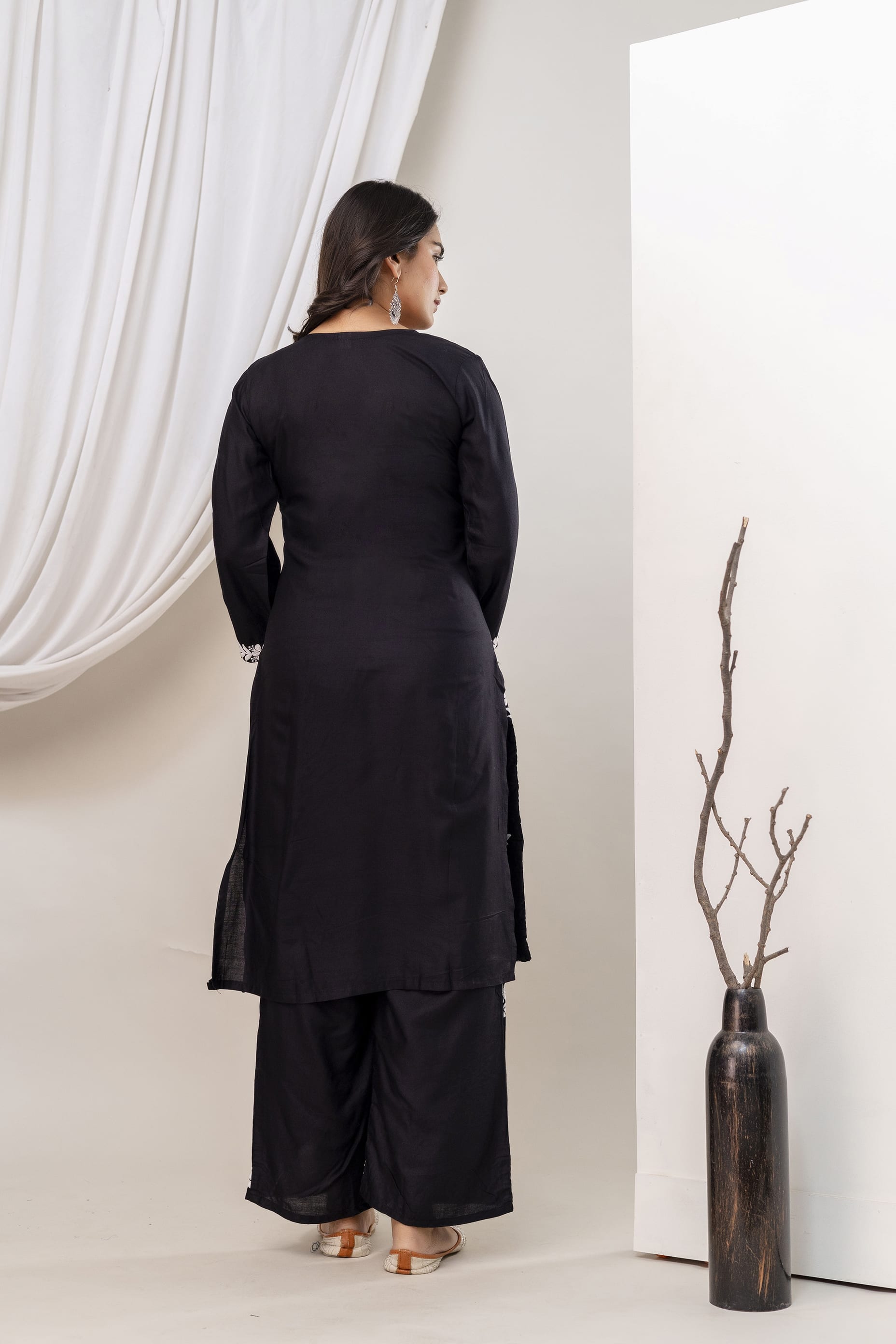 BLACK Trendy Kurti Set For Women.