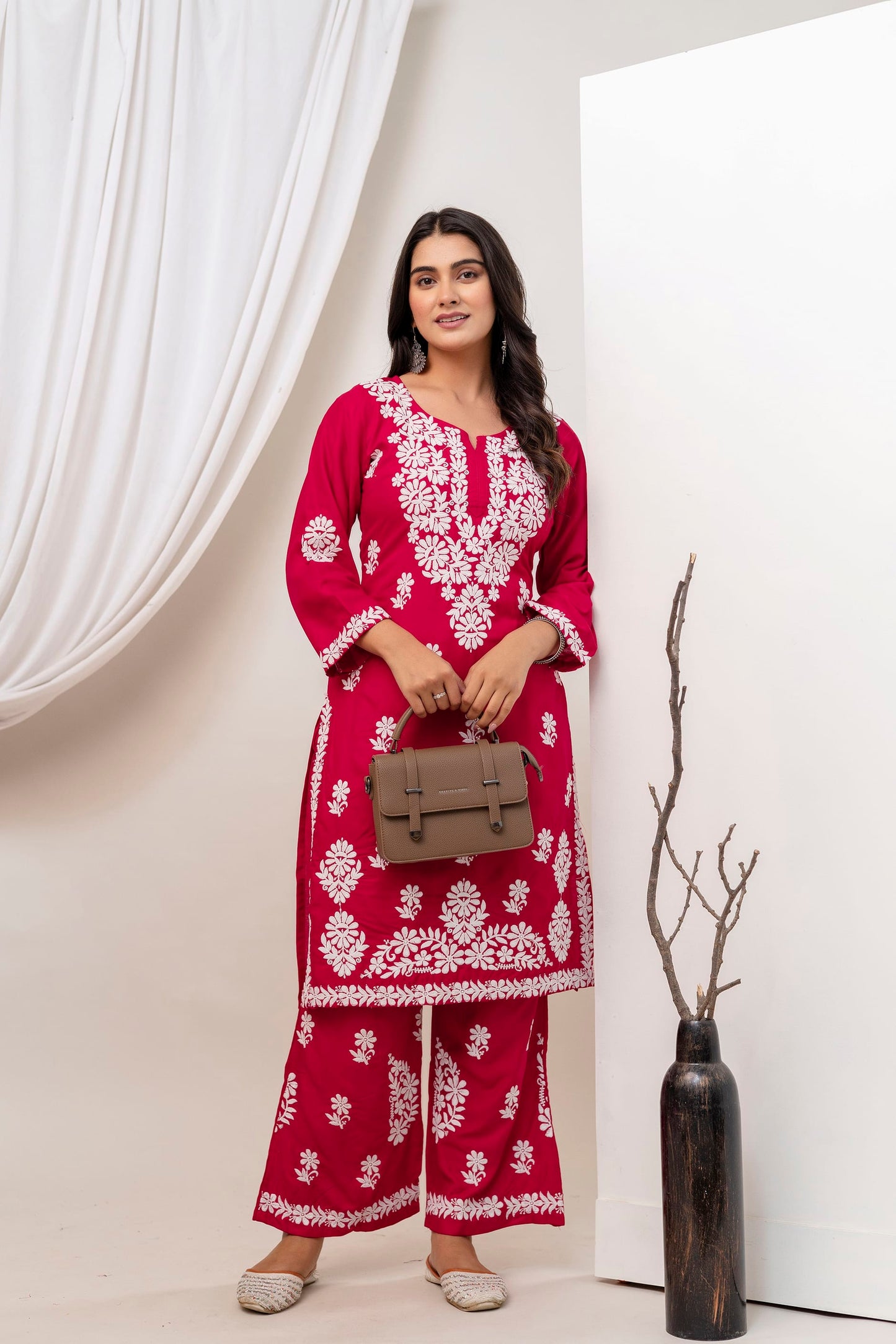 DARK PINK Trendy Kurti Set For Women.