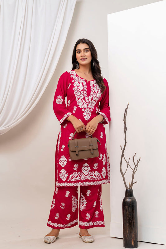 DARK PINK Trendy Kurti Set For Women.