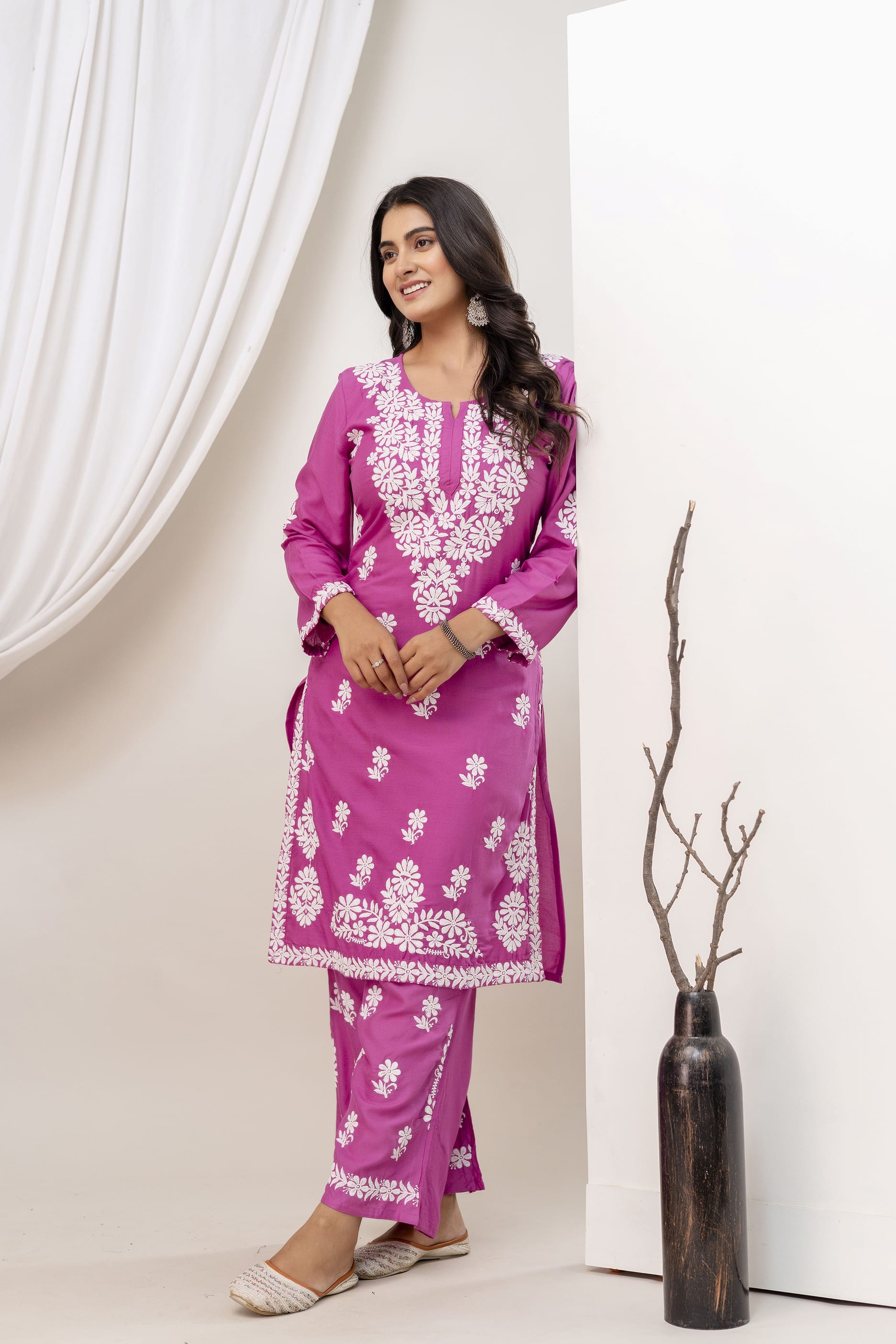 MAGENTA  Trendy Kurti Set For Women.