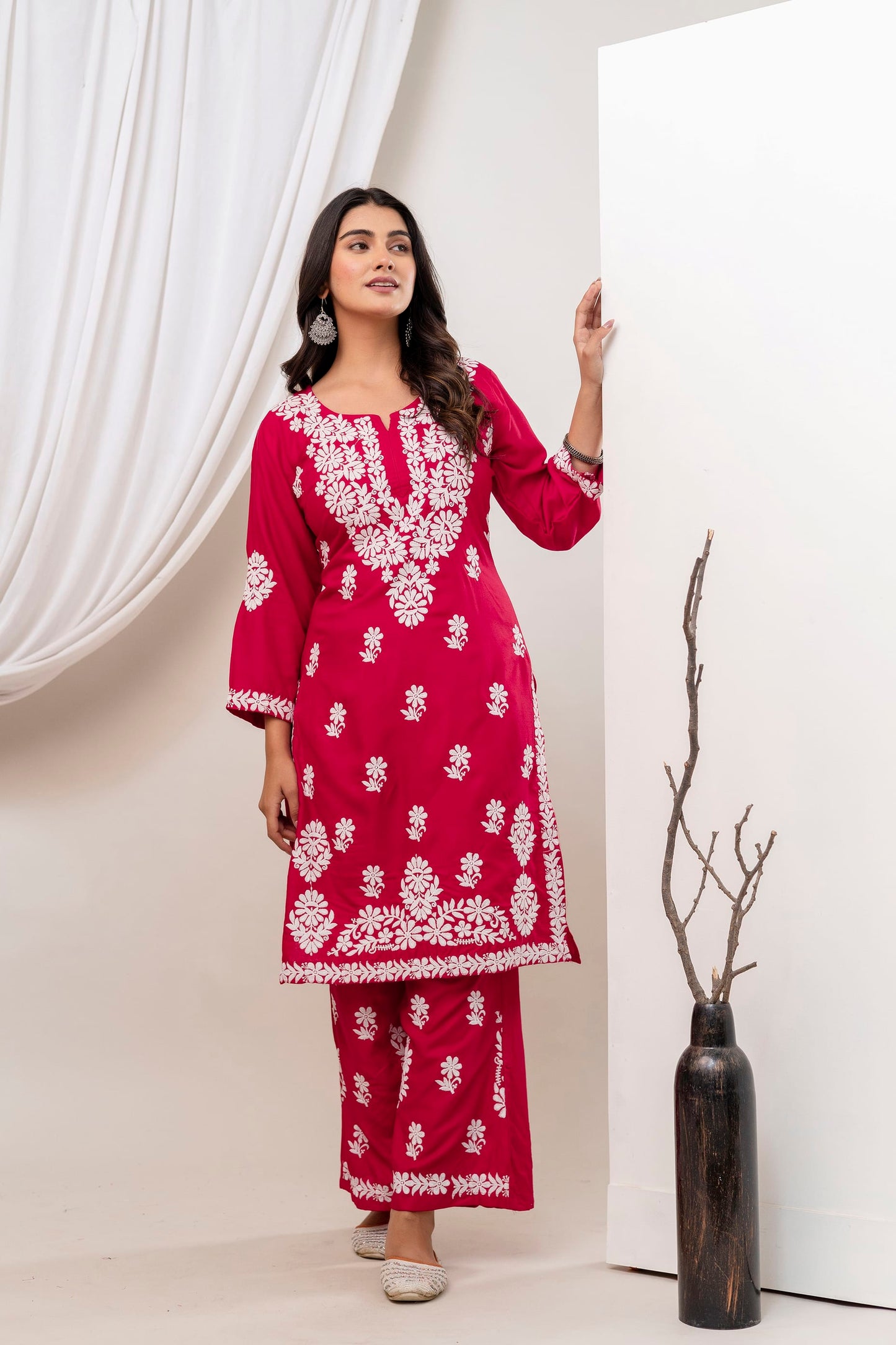 DARK PINK Trendy Kurti Set For Women.