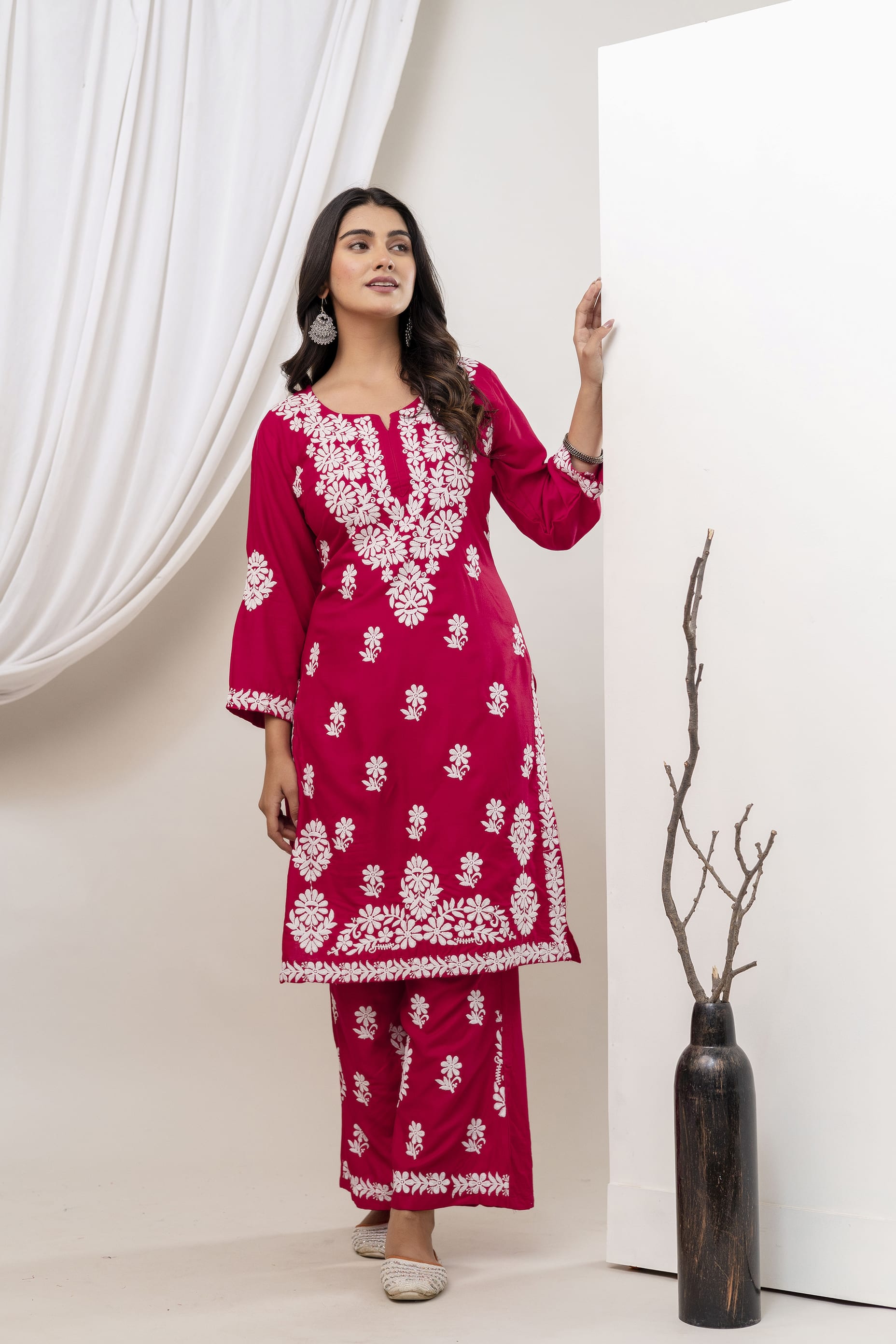 DARK PINK Trendy Kurti Set For Women.