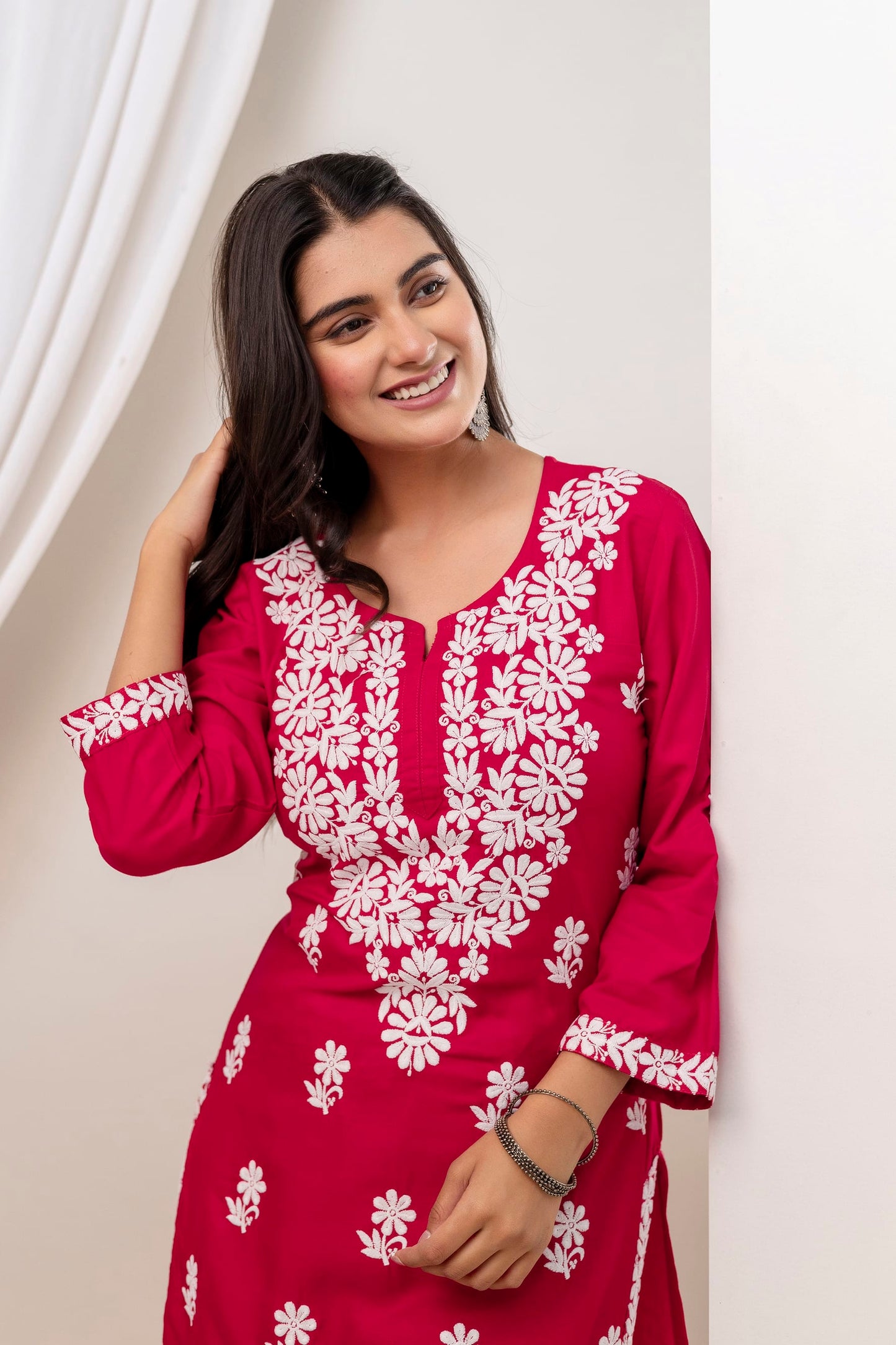 DARK PINK Trendy Kurti Set For Women.