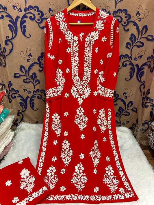 RED Modal Two Piece Set For Women