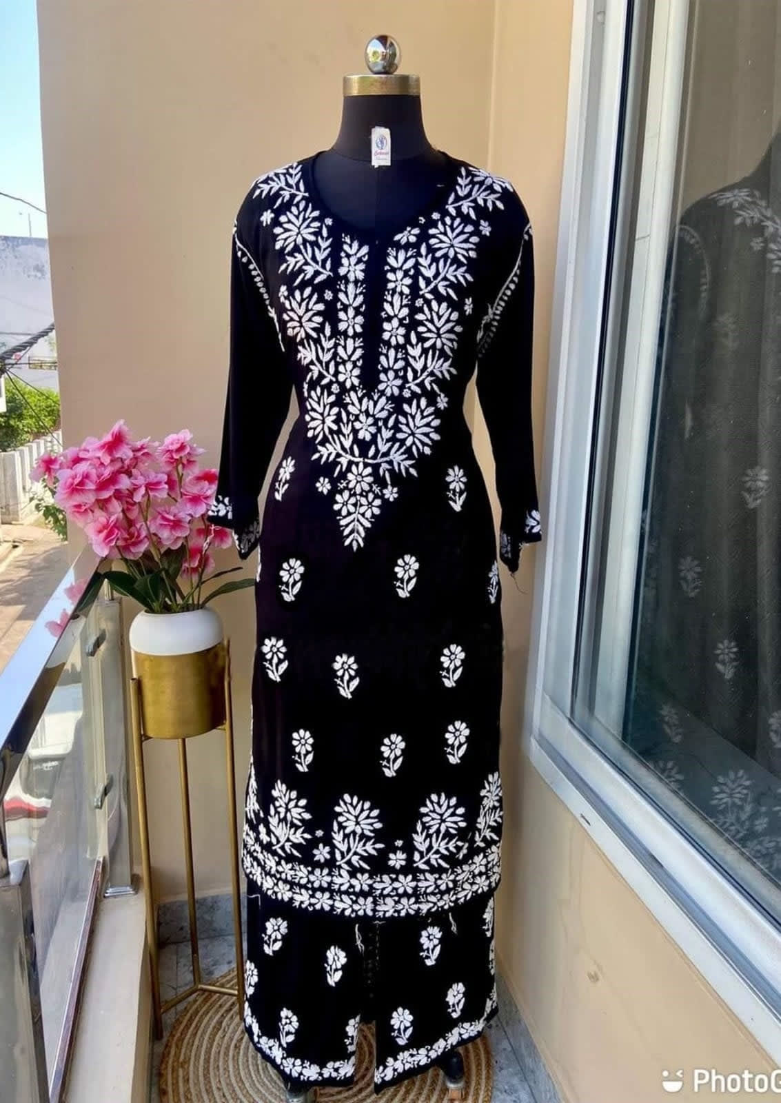 Black  Chikankari Kurtis For Women
