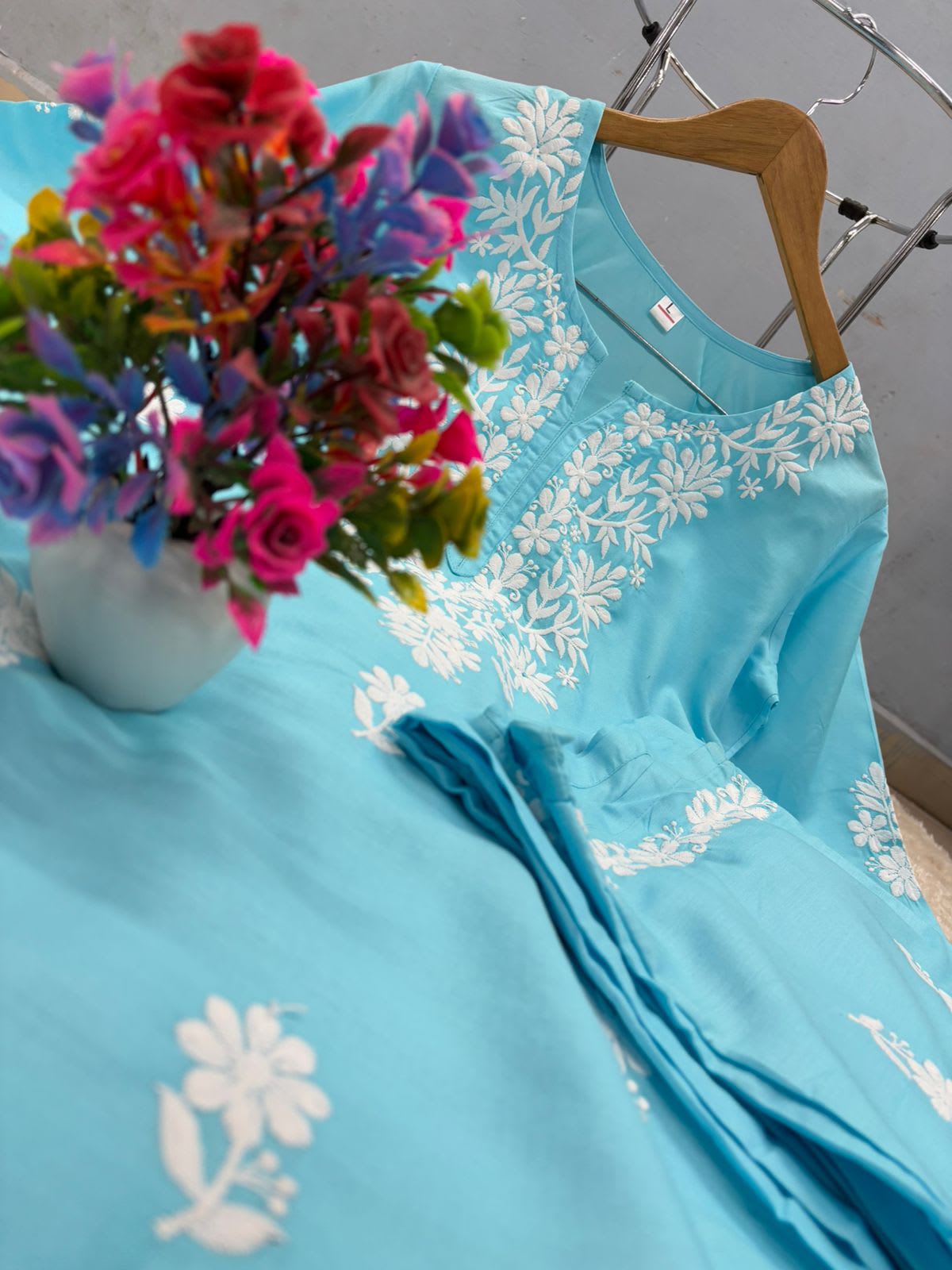 Firoji  Chikankari Kurtis For Women