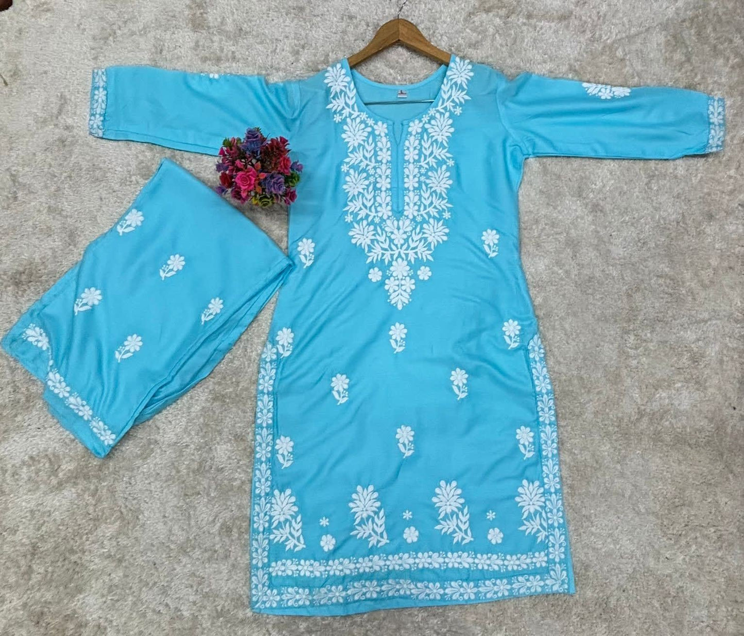 Firoji  Chikankari Kurtis For Women