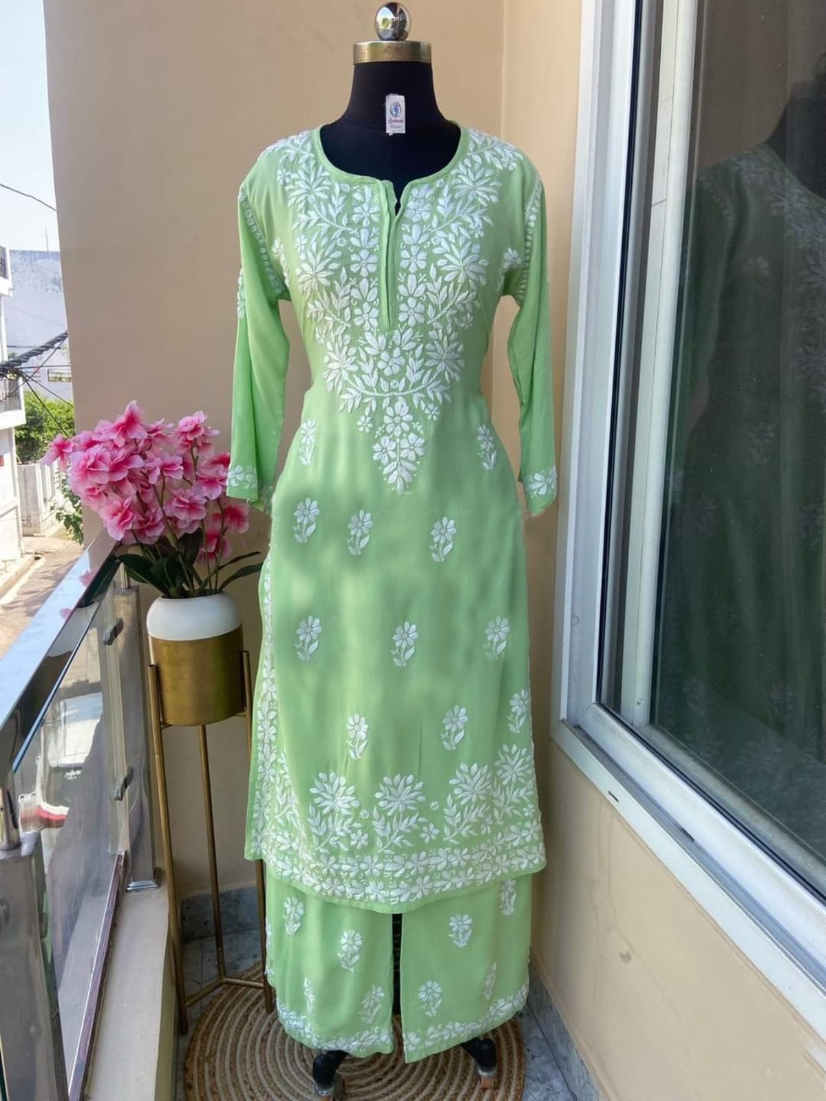 Pista  Chikankari Kurtis For Women