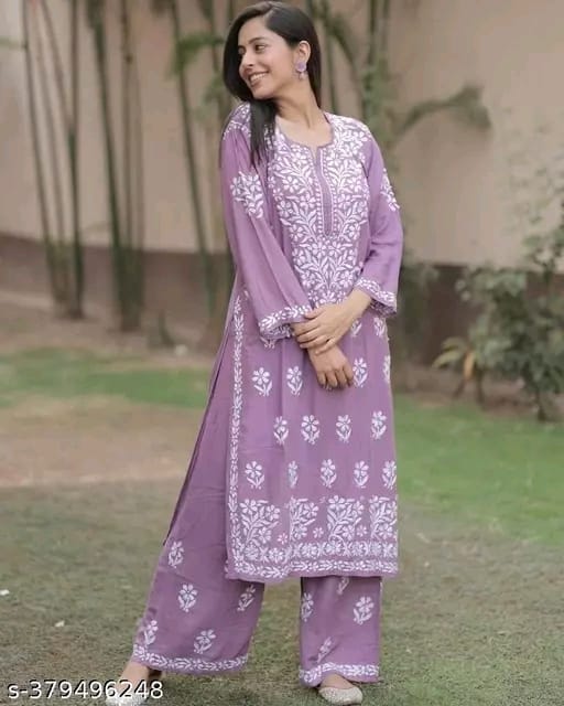 Pyazi  Chikankari Kurtis For Women