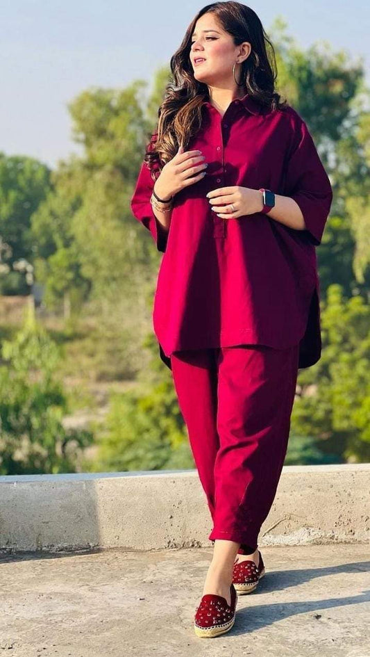 Red Premium Co-Ord Set For Women