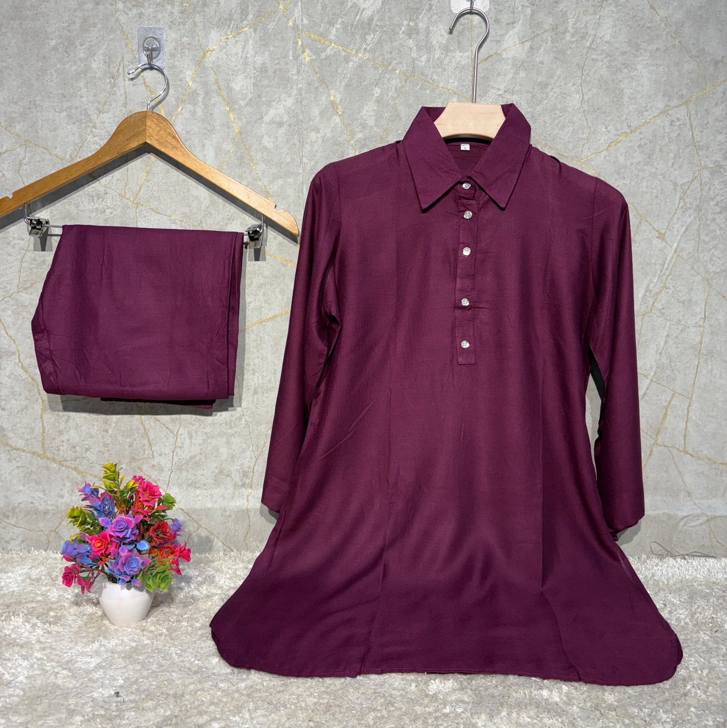 Wine Premium Co-Ord Set For Women