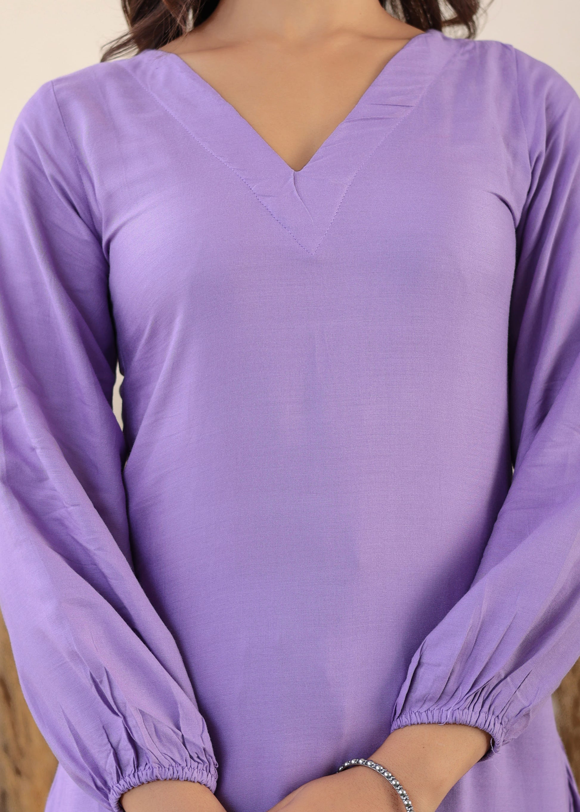 Light Purple Rayon Chikankari Kurta Palazzo Set  For Women