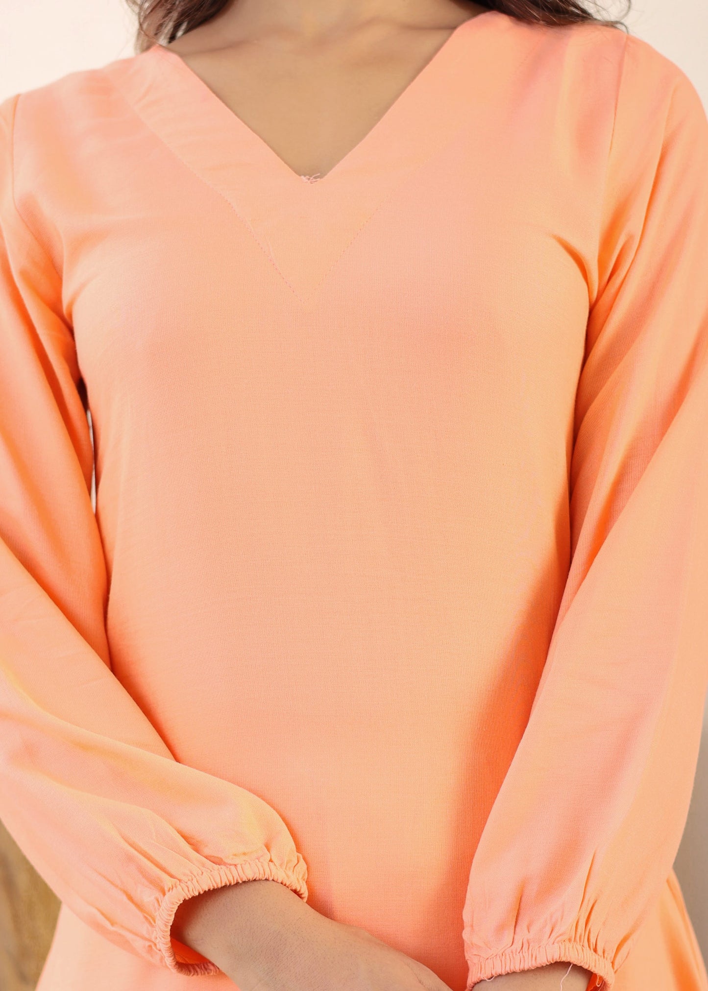 Peach Rayon Chikankari Kurta Palazzo Set  For Women