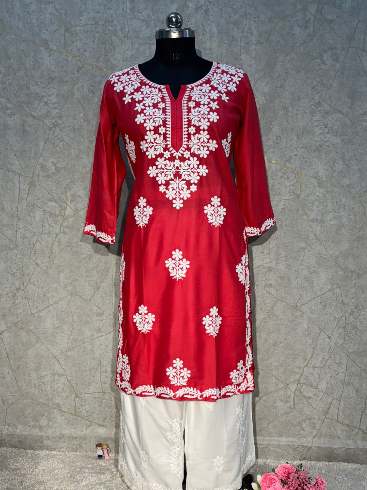 Gajari Rayon Kurti And Plazzo Set For Women