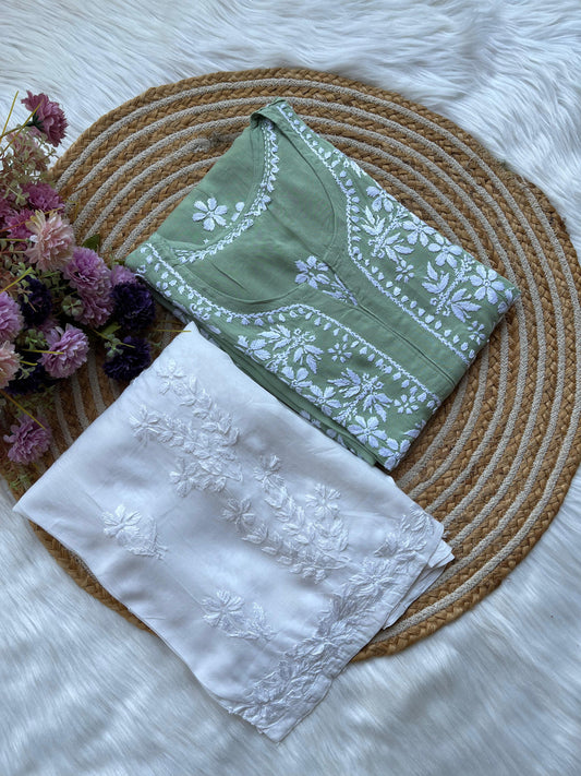 Pista Rayon Kurti And Plazzo Set For Women