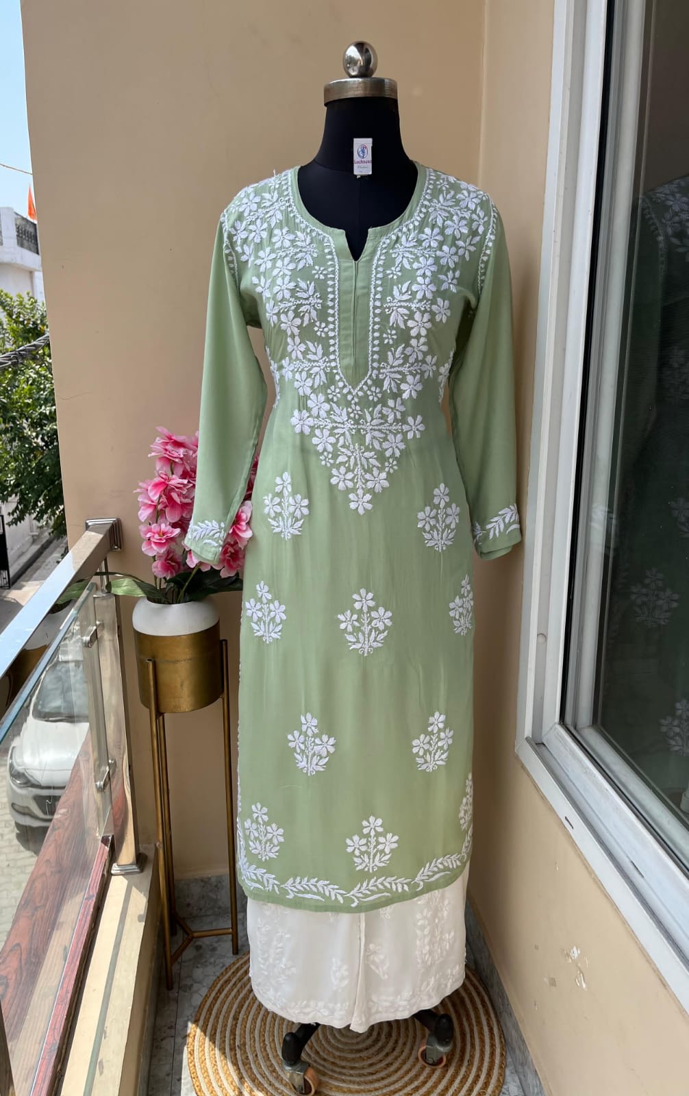 Pista Rayon Kurti And Plazzo Set For Women