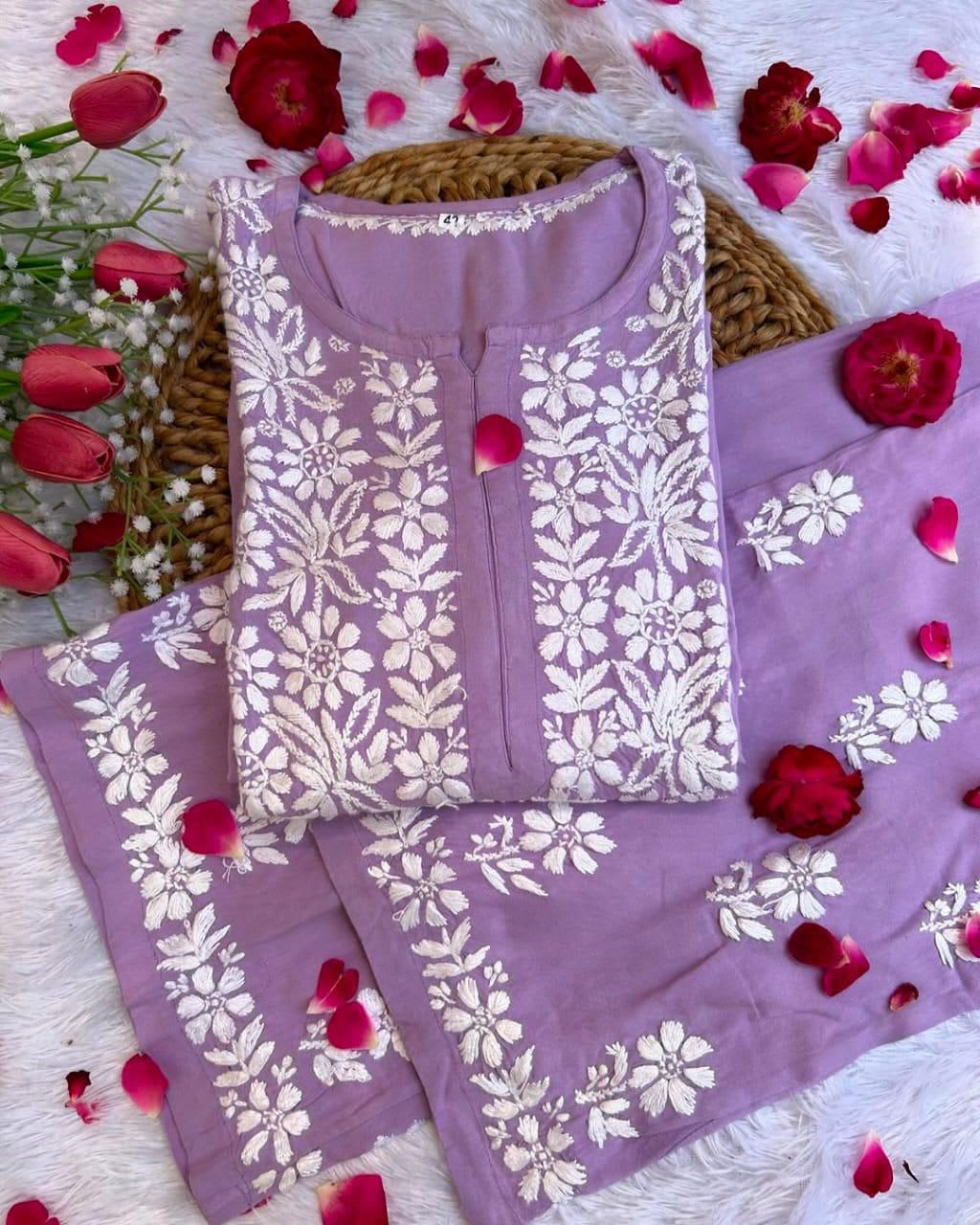 Light Purple  Regular Kurta Set For Women