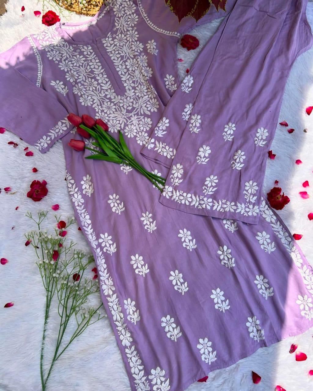 Light Purple  Regular Kurta Set For Women
