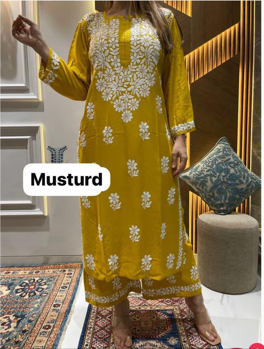 Yellow  Regular Kurta Set For Women