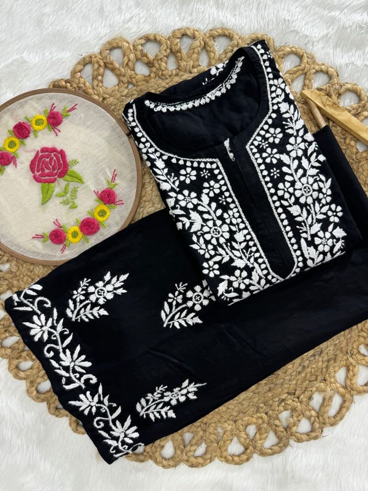 Black Beautiful Floral Designer Suit For Women