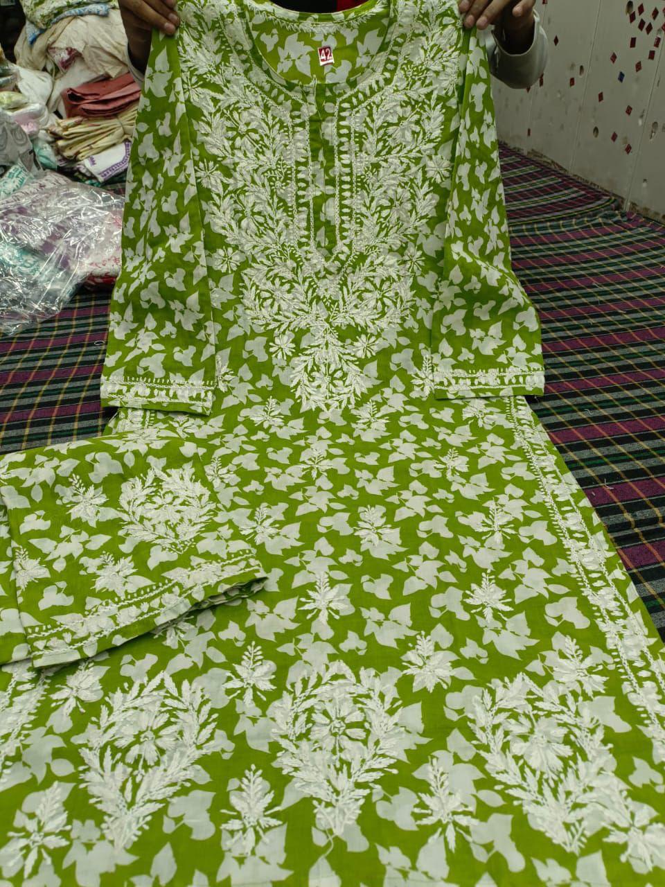 MEHNDI Cotton Blend Women's Regular Kurta Set